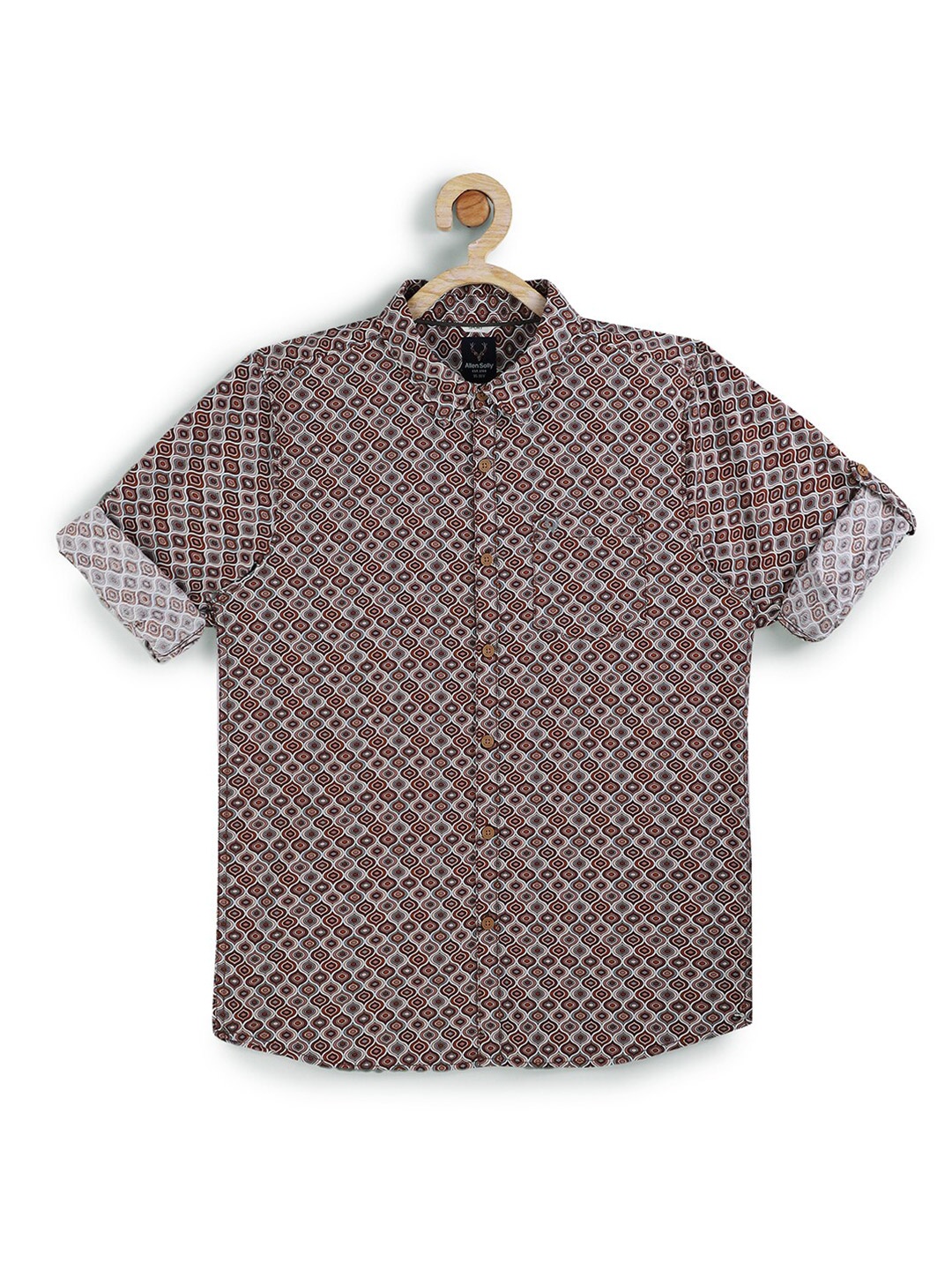 

Allen Solly Junior Boys Brown Slim Fit Printed Casual Shirt