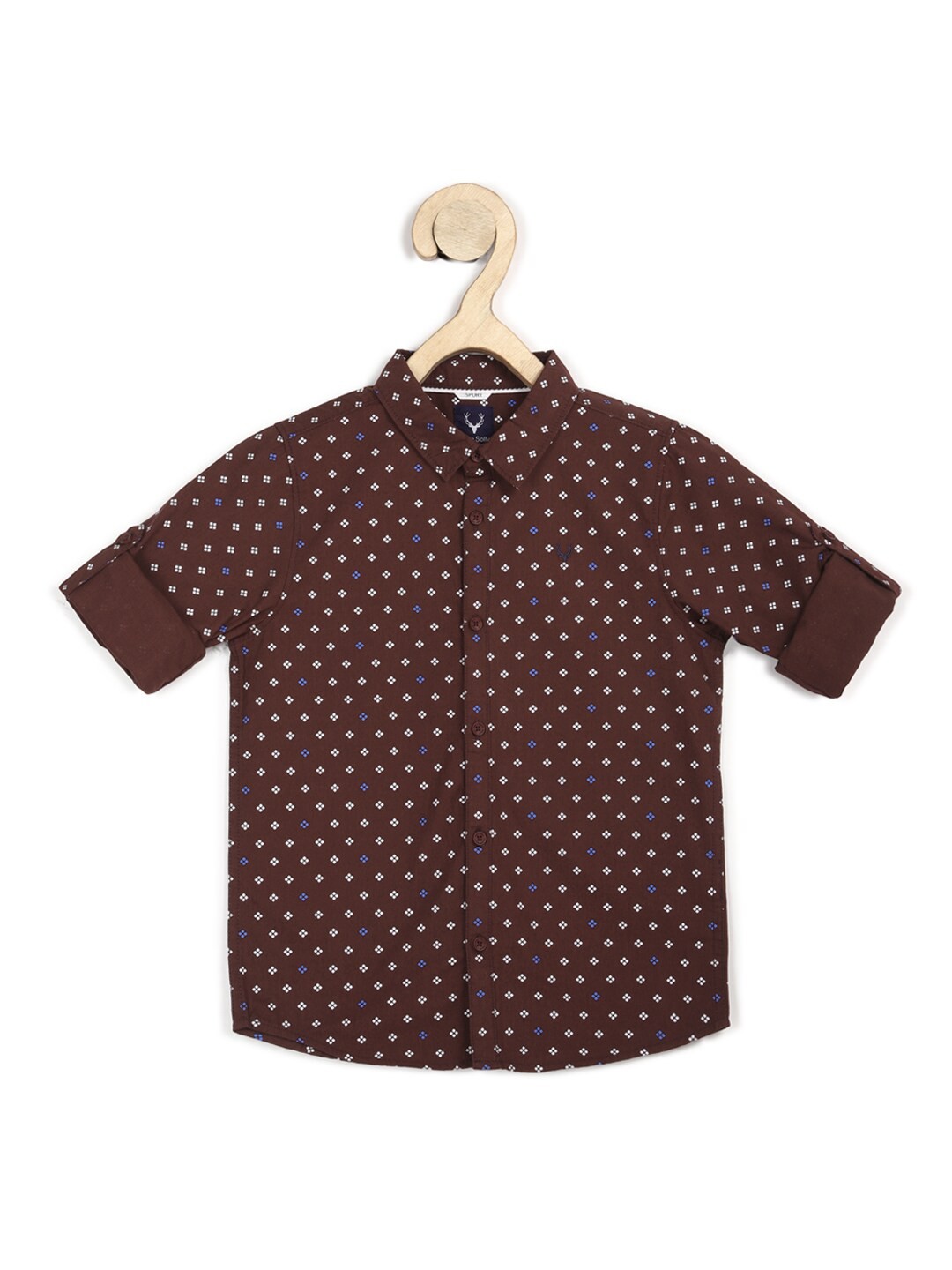 

Allen Solly Junior Boys Maroon Slim Fit Printed Casual Shirt