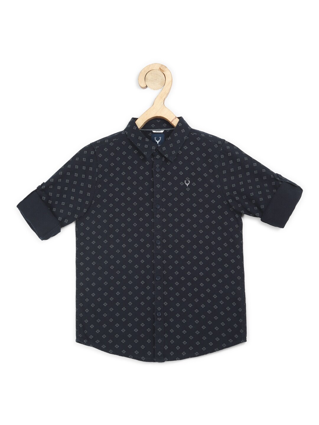 

Allen Solly Junior Boys Navy Blue Slim Fit Printed Casual Shirt