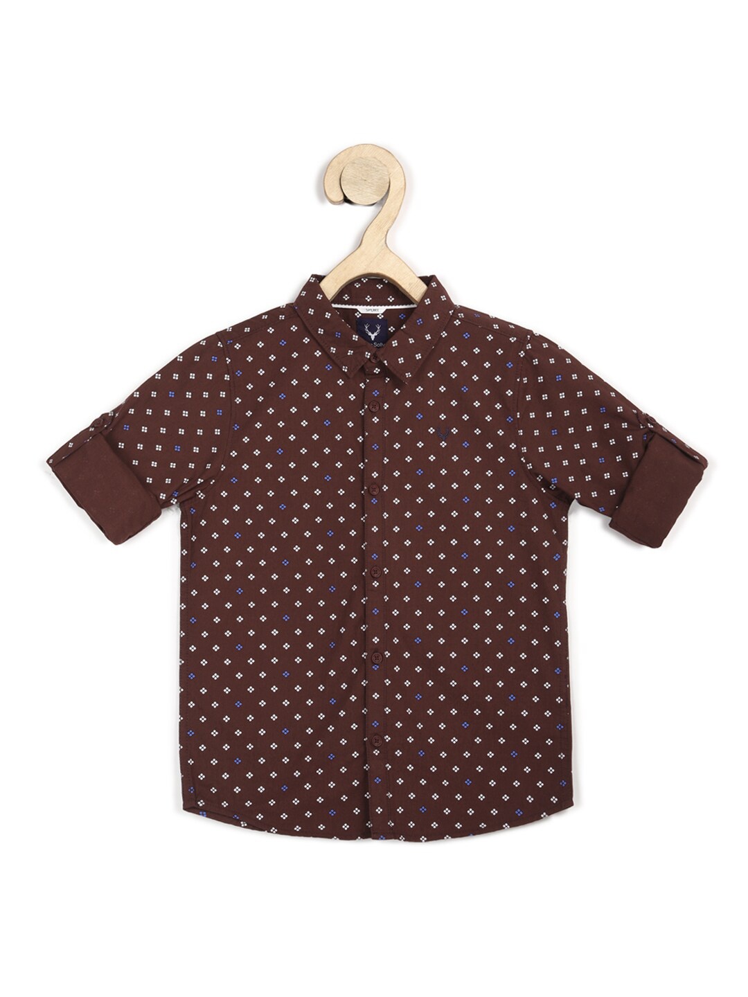 

Allen Solly Junior Boys Maroon Slim Fit Printed Casual Shirt