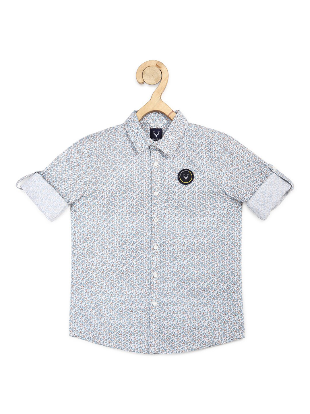 

Allen Solly Junior Boys Blue Slim Fit Printed Casual Shirt