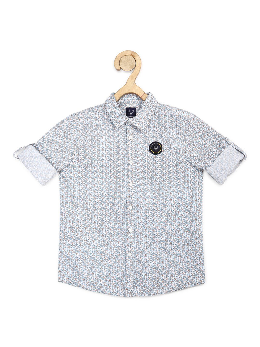 

Allen Solly Junior Boys Blue Slim Fit Printed Casual Shirt