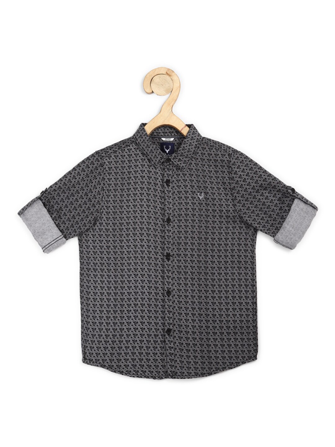

Allen Solly Junior Boys Grey Slim Fit Printed Casual Shirt