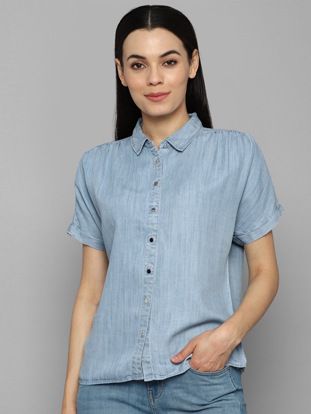 

Allen Solly Woman Women Blue Casual Shirt