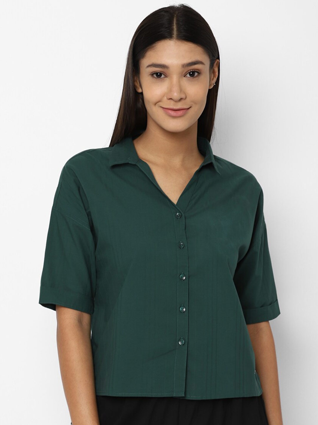 

Allen Solly Woman Women Green Casual Shirt