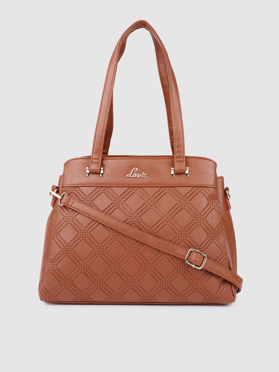 

Lavie Women Tan Brown Textured Structured Shoulder Bag