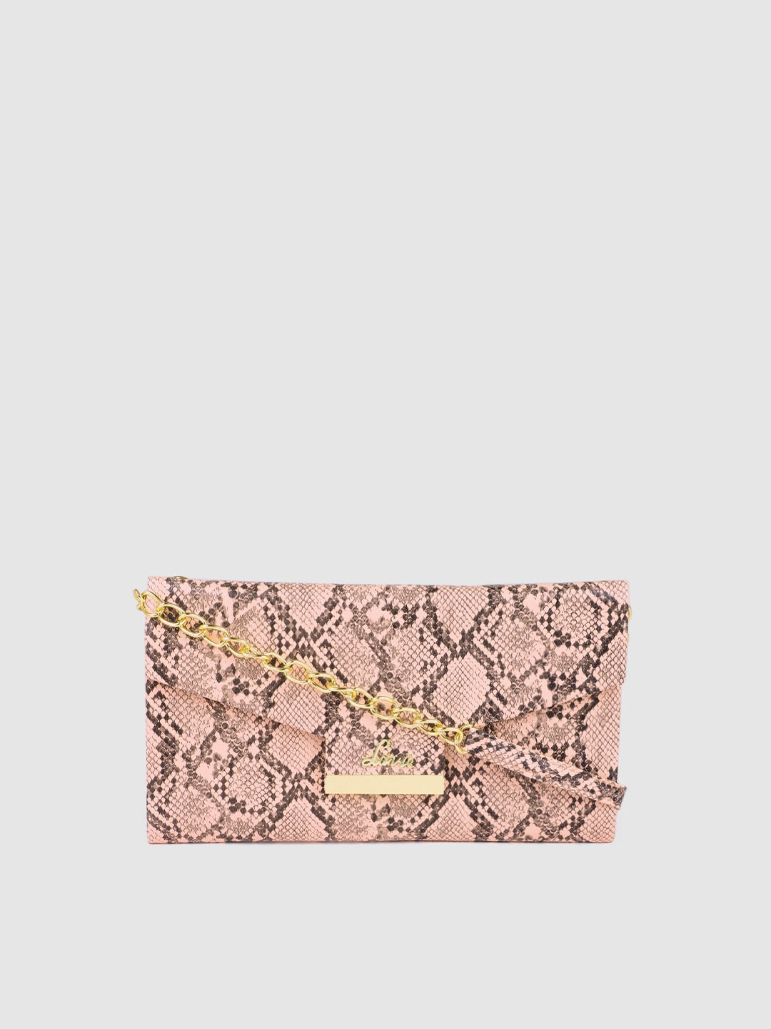 

Lavie Ferry Pink Animal Textured Structured Sling Bag