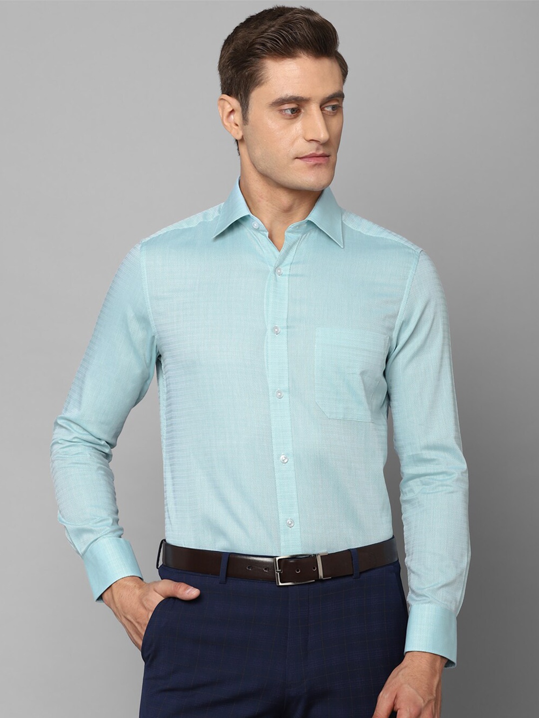 

Louis Philippe Men Blue Formal Shirt