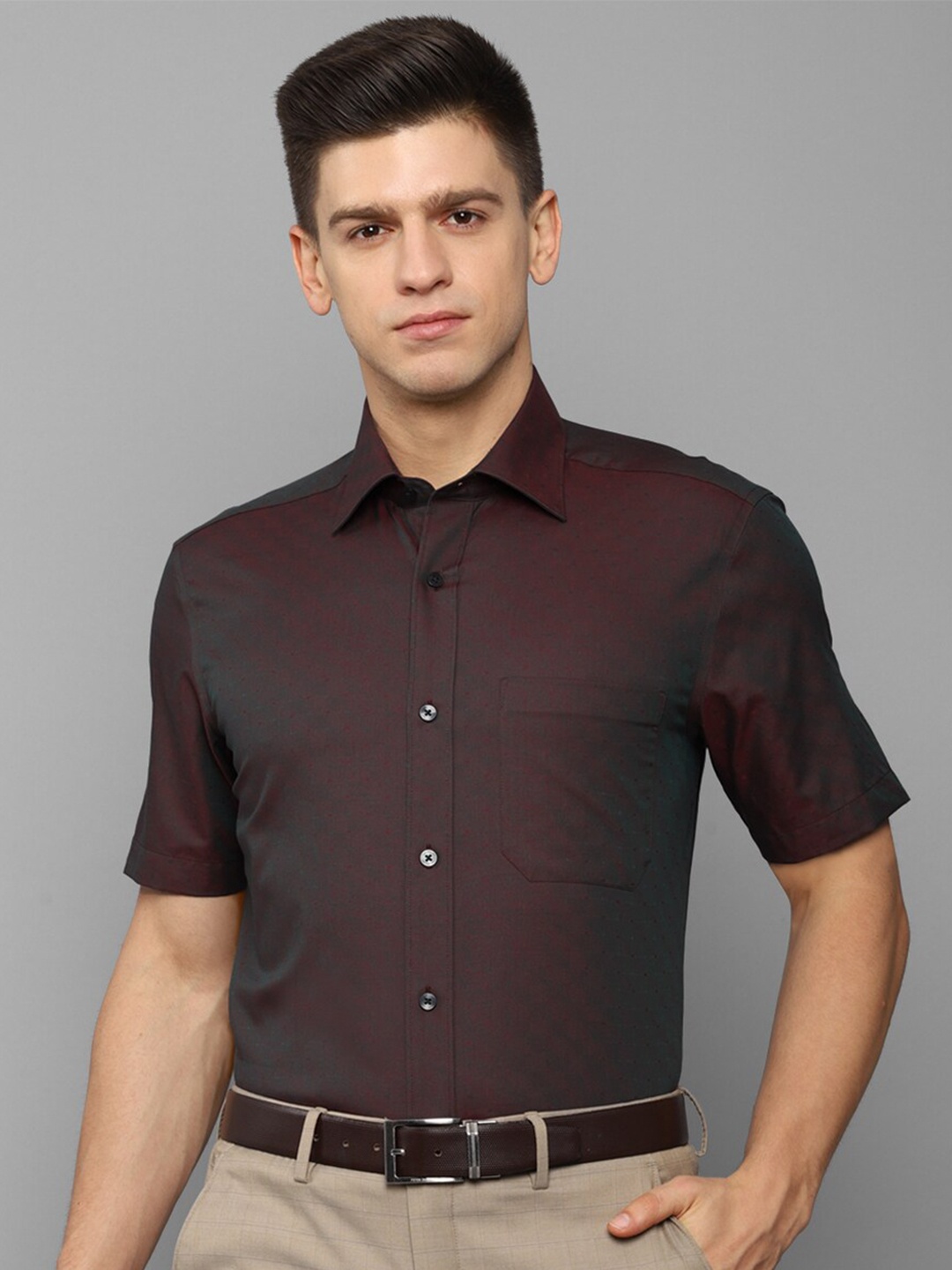 

Louis Philippe Men Maroon Formal Shirt