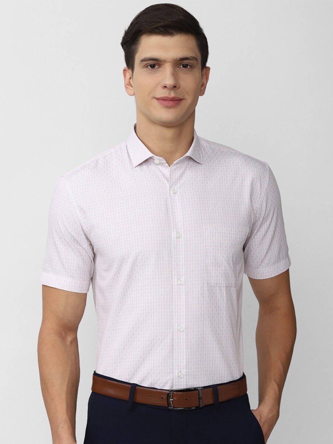 

Peter England Men White Slim Fit Printed Formal Shirt