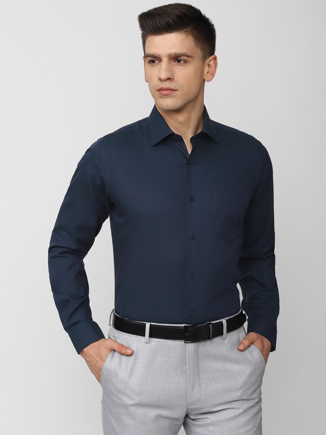 

Van Heusen Men Navy Blue Formal Shirt