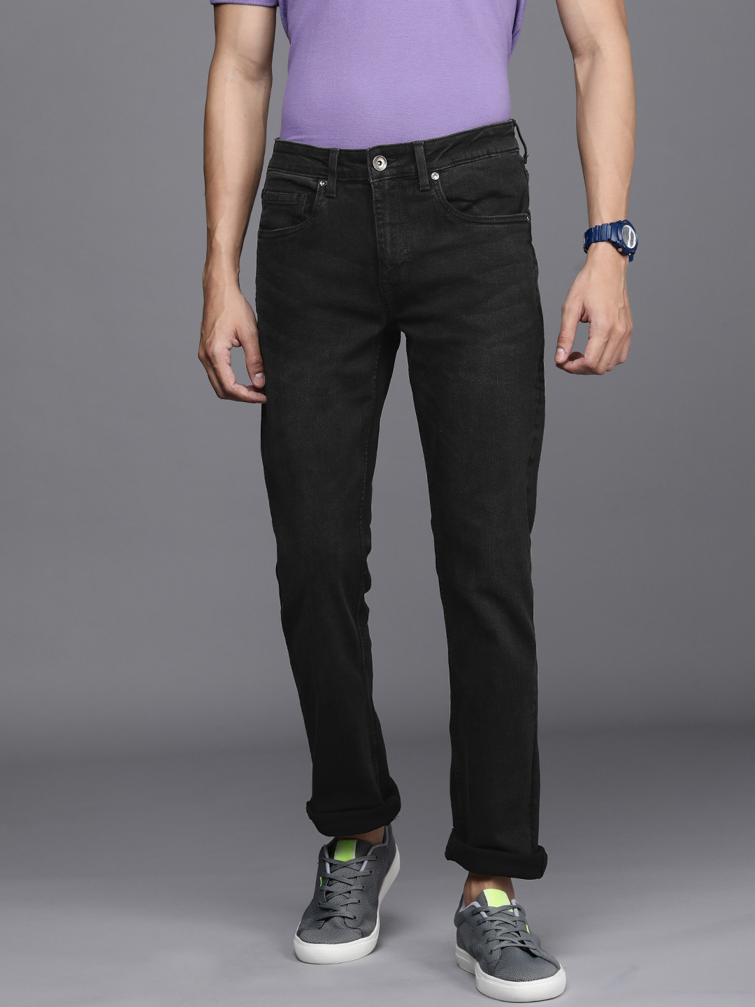 

Louis Philippe Jeans Men Black Slim Fit Low-Rise Stretchable Jeans