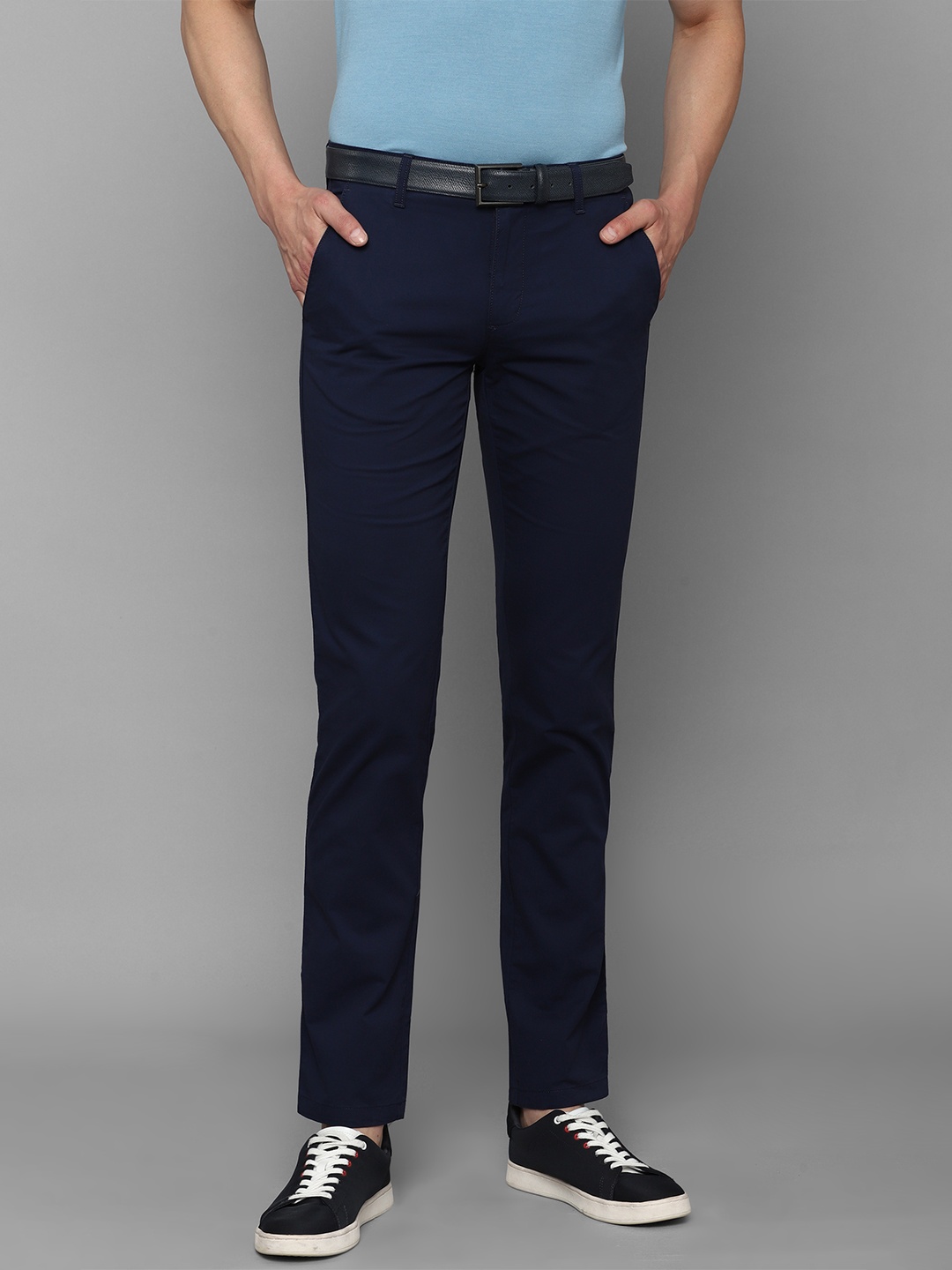 

Louis Philippe Sport Men Navy Blue Slim Fit Low-Rise Regular Trousers