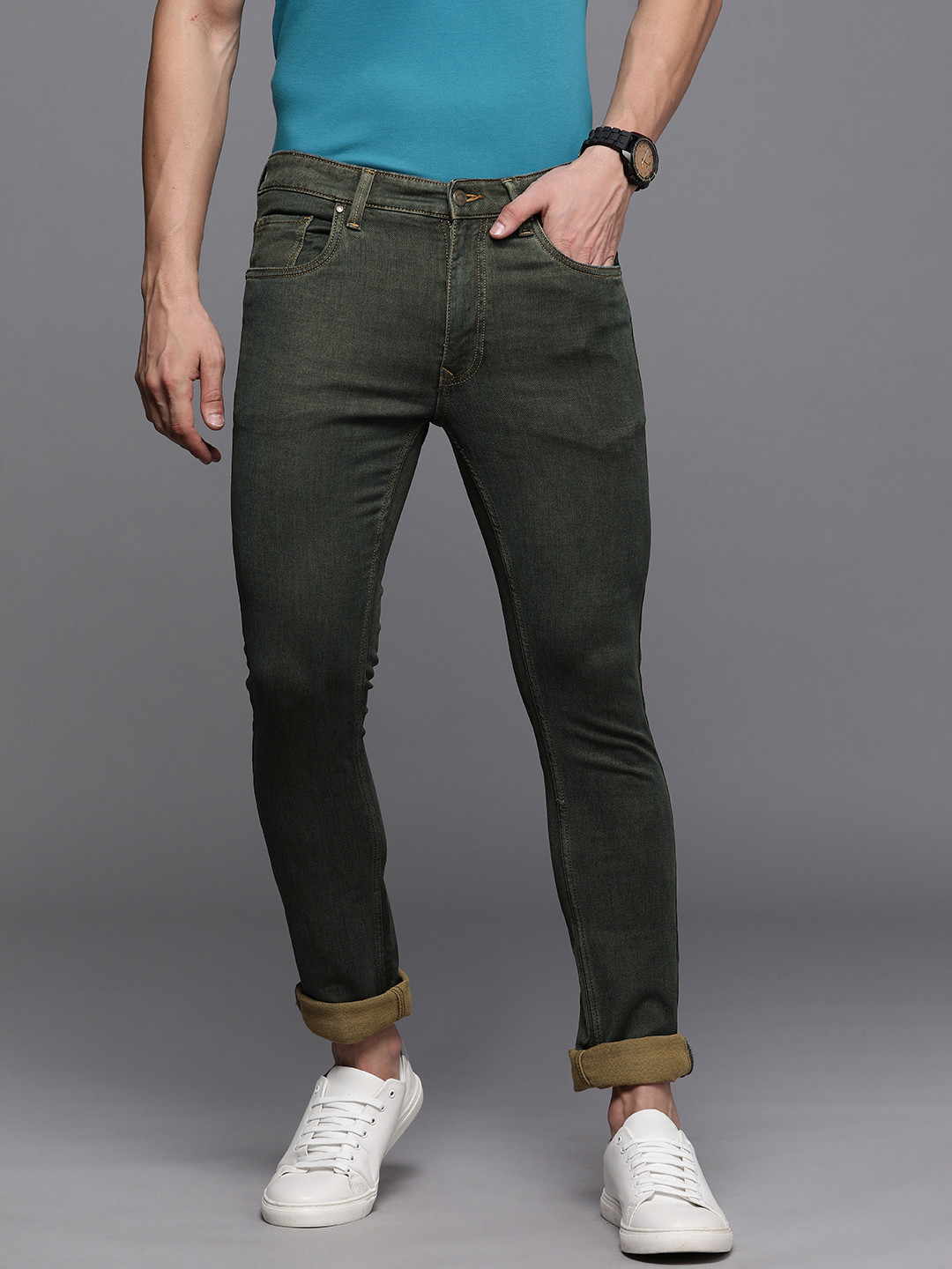 

Louis Philippe Jeans Men Blue Super Slim Fit Low-Rise Stretchable Jeans