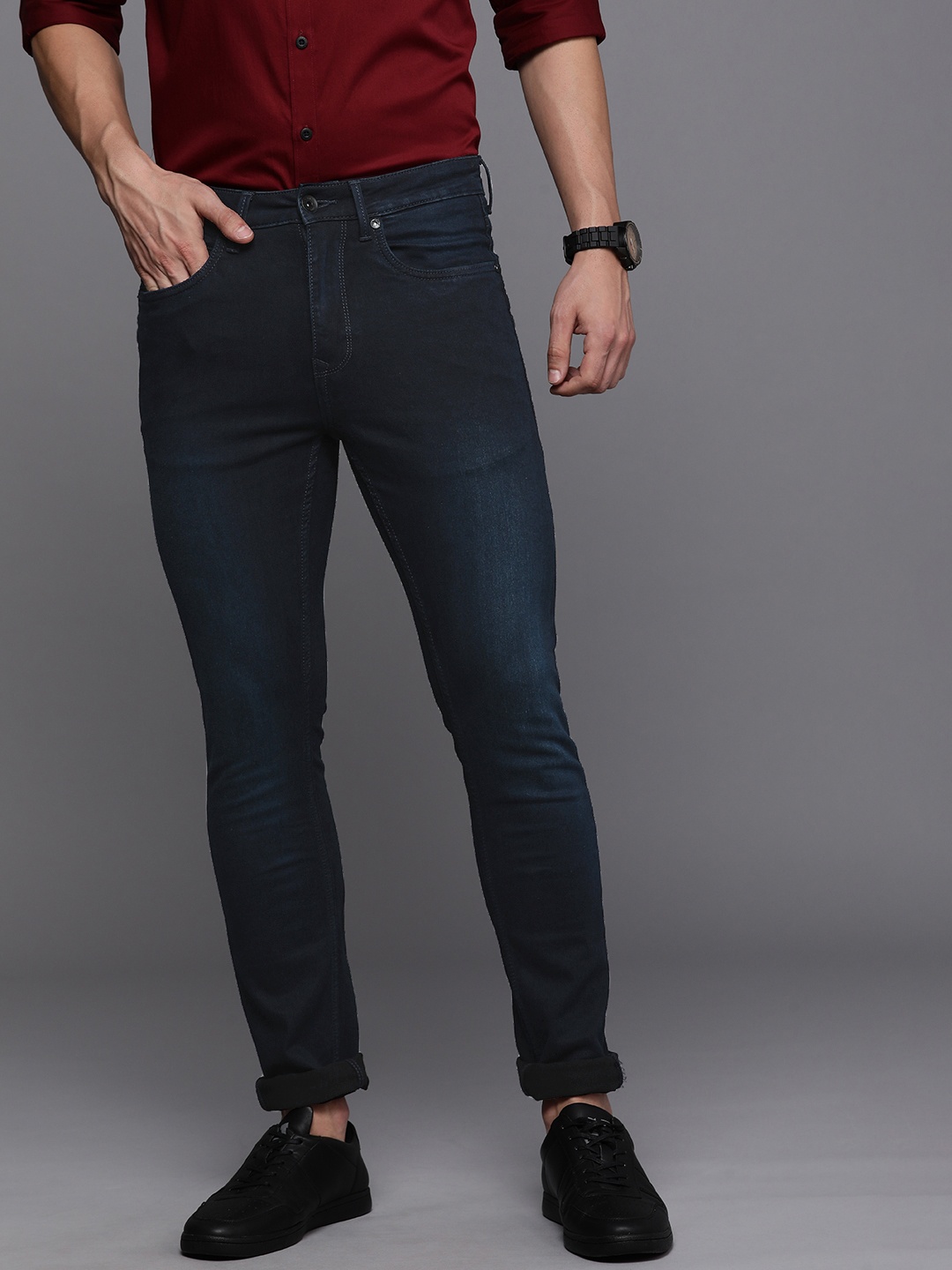 

Louis Philippe Jeans Men Navy Blue Slim Fit Stretchable Jeans