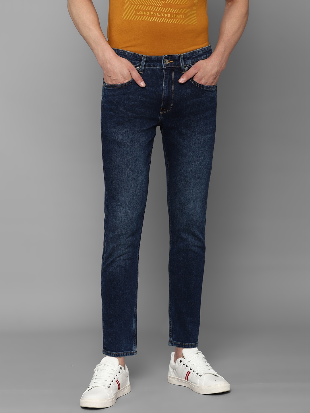 

Louis Philippe Jeans Men Blue Slim Fit Low-Rise Light Fade Stretchable Jeans