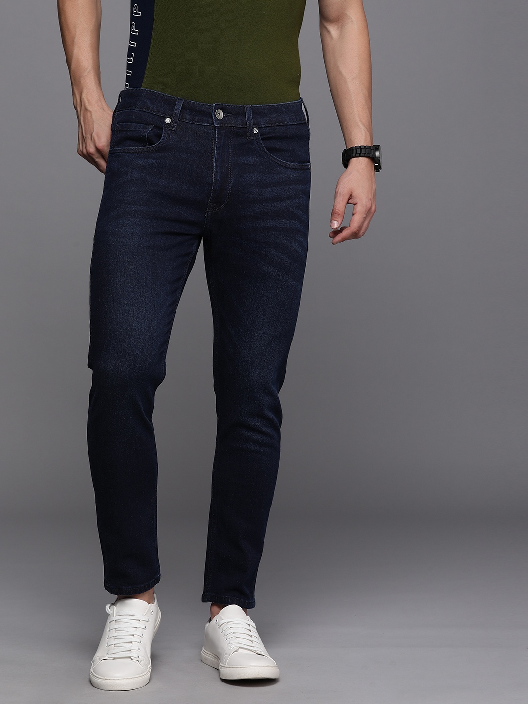 

Louis Philippe Jeans Men Blue Smart Fit Low-Rise Stretchable Jeans