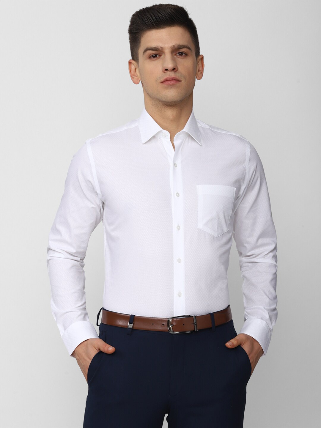 

Van Heusen Men White Slim Fit Formal Shirt
