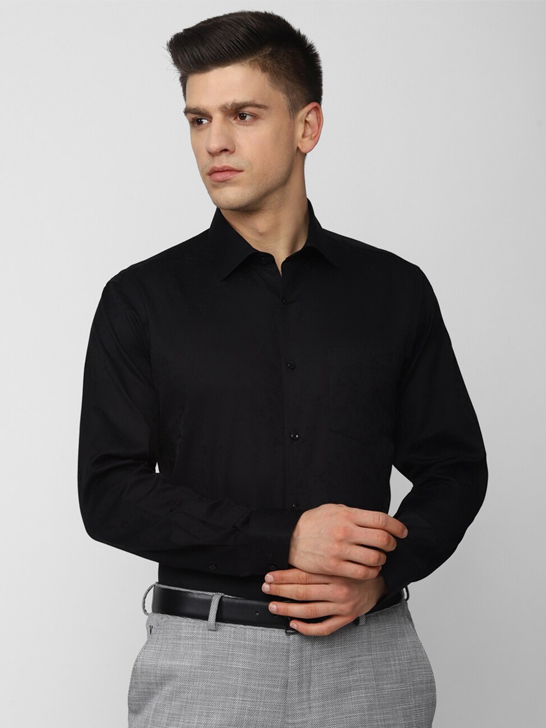 

Van Heusen Men Black Formal Shirt