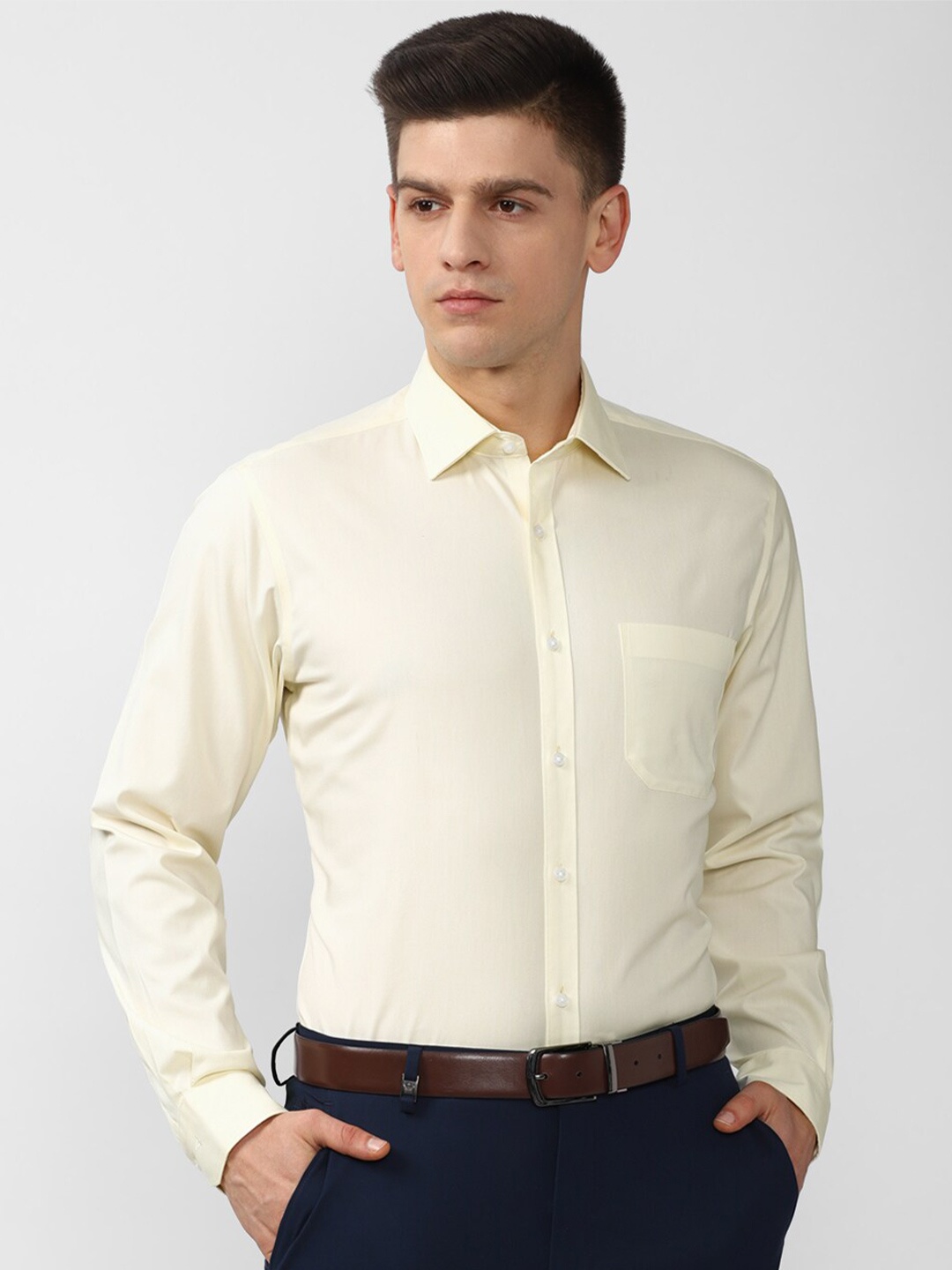 

Van Heusen Men Cream-Coloured Formal Shirt