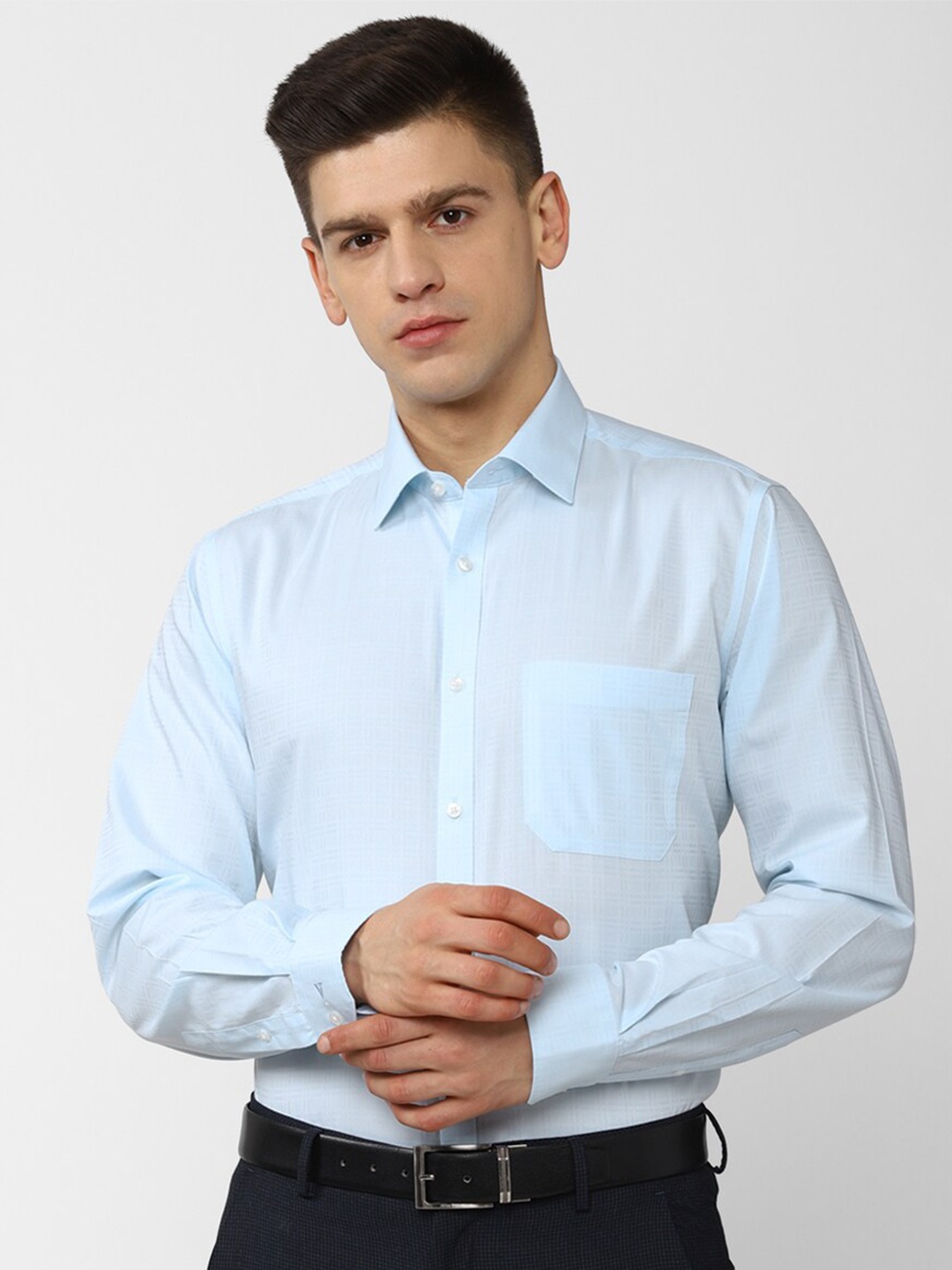

Van Heusen Men Blue Formal Shirt