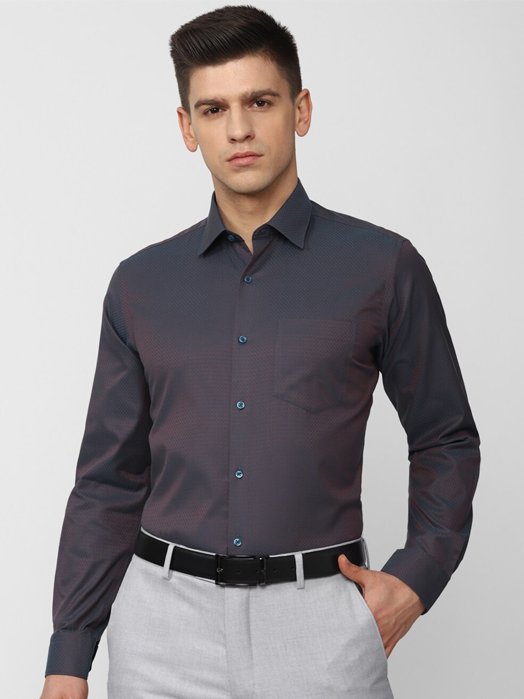

Van Heusen Men Grey Formal Shirt