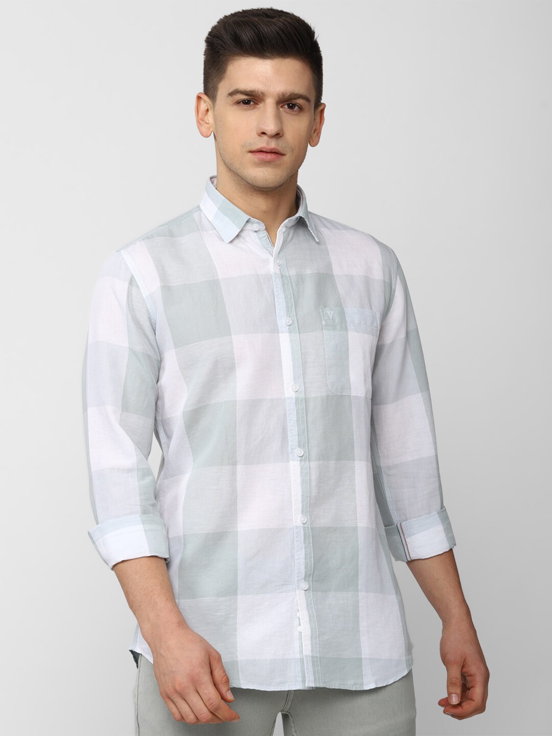 

Van Heusen Sport Men Multicoloured Slim Fit Checked Casual Shirt, Multi