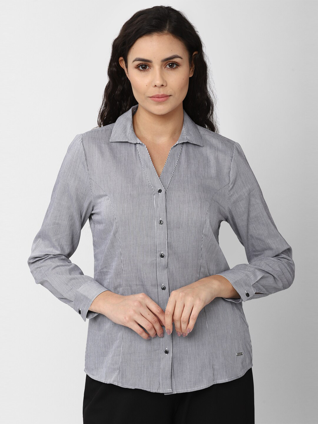 

Van Heusen Woman Women Grey Casual Shirt