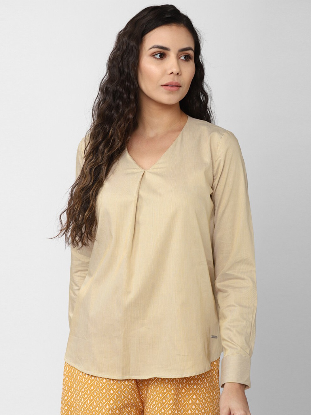 

Van Heusen Woman Women Khaki Casual Shirt