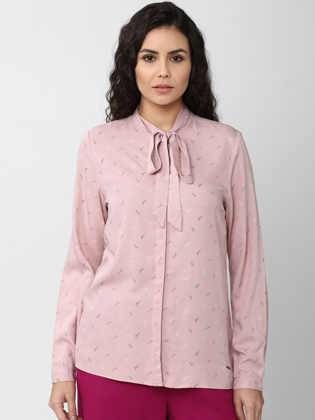 

Van Heusen Woman Women Pink Printed Casual Shirt