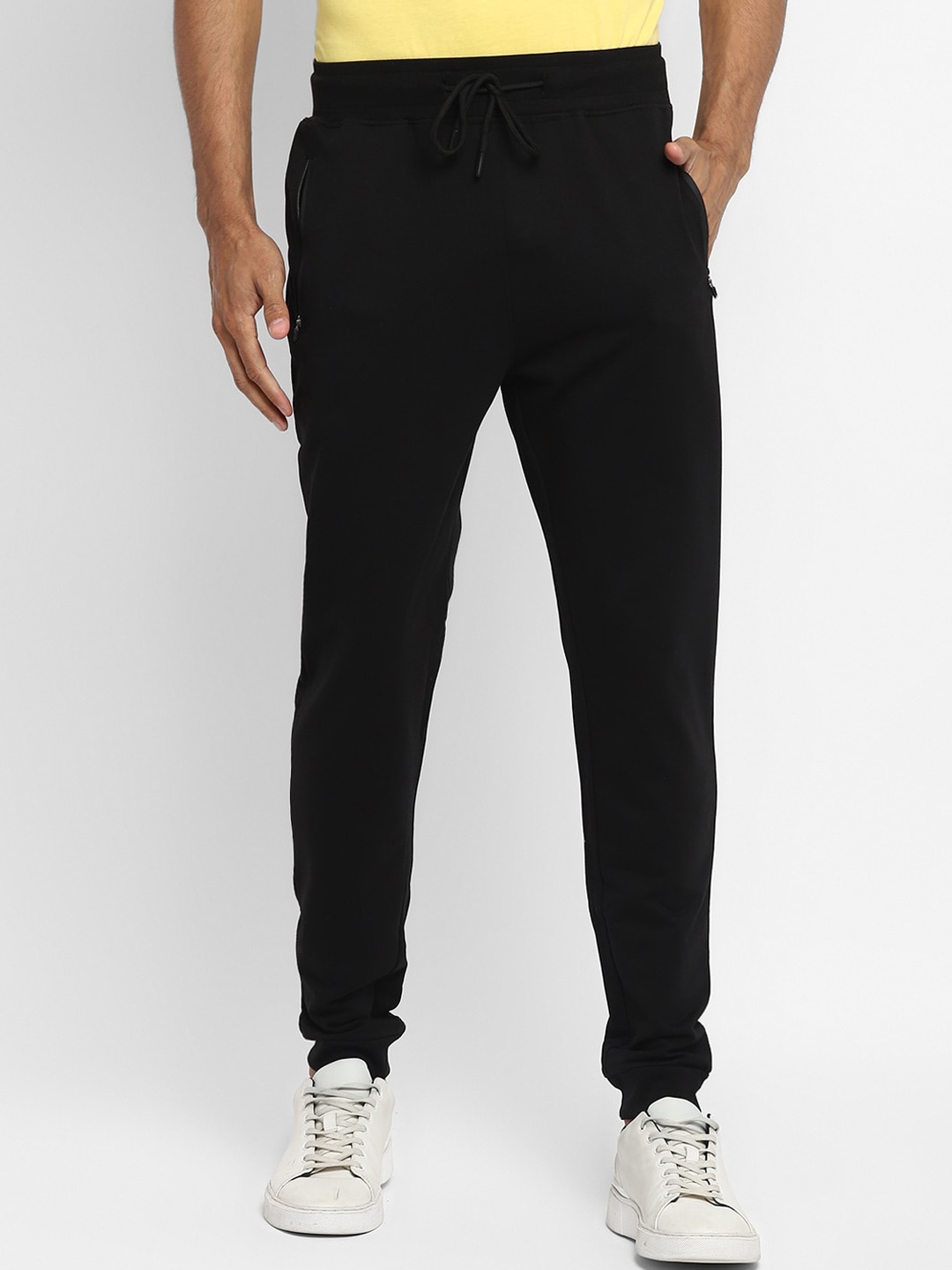 

Turtle Men Black Solid Cotton Slim-Fit Track Pants