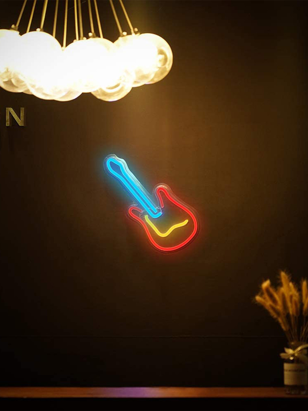 

XERGY Red & Blue Solid Guitar Shaped Wall Lamps