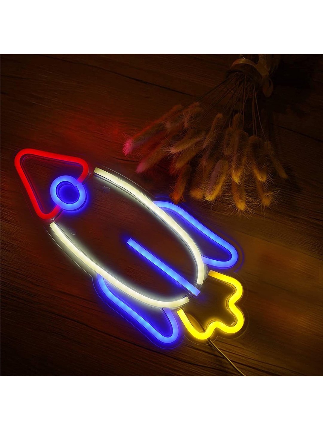 

XERGY Blue & White Rocket Shaped Signs Hanging Wall Lamps