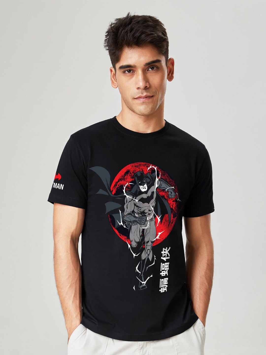 

The Souled Store Men Black Printed T-shirt