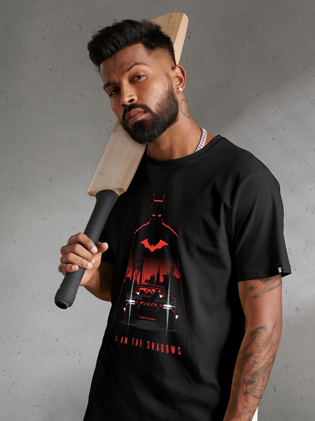 

The Souled Store Men Black Printed Drop-Shoulder Sleeves T-shirt