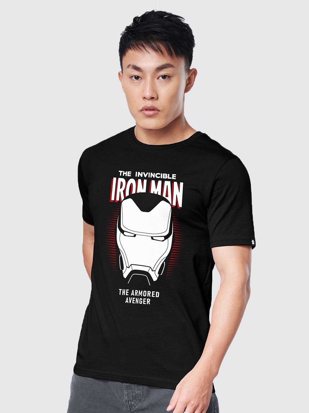 

The Souled Store Men Black Typography Printed Raw Edge T-shirt