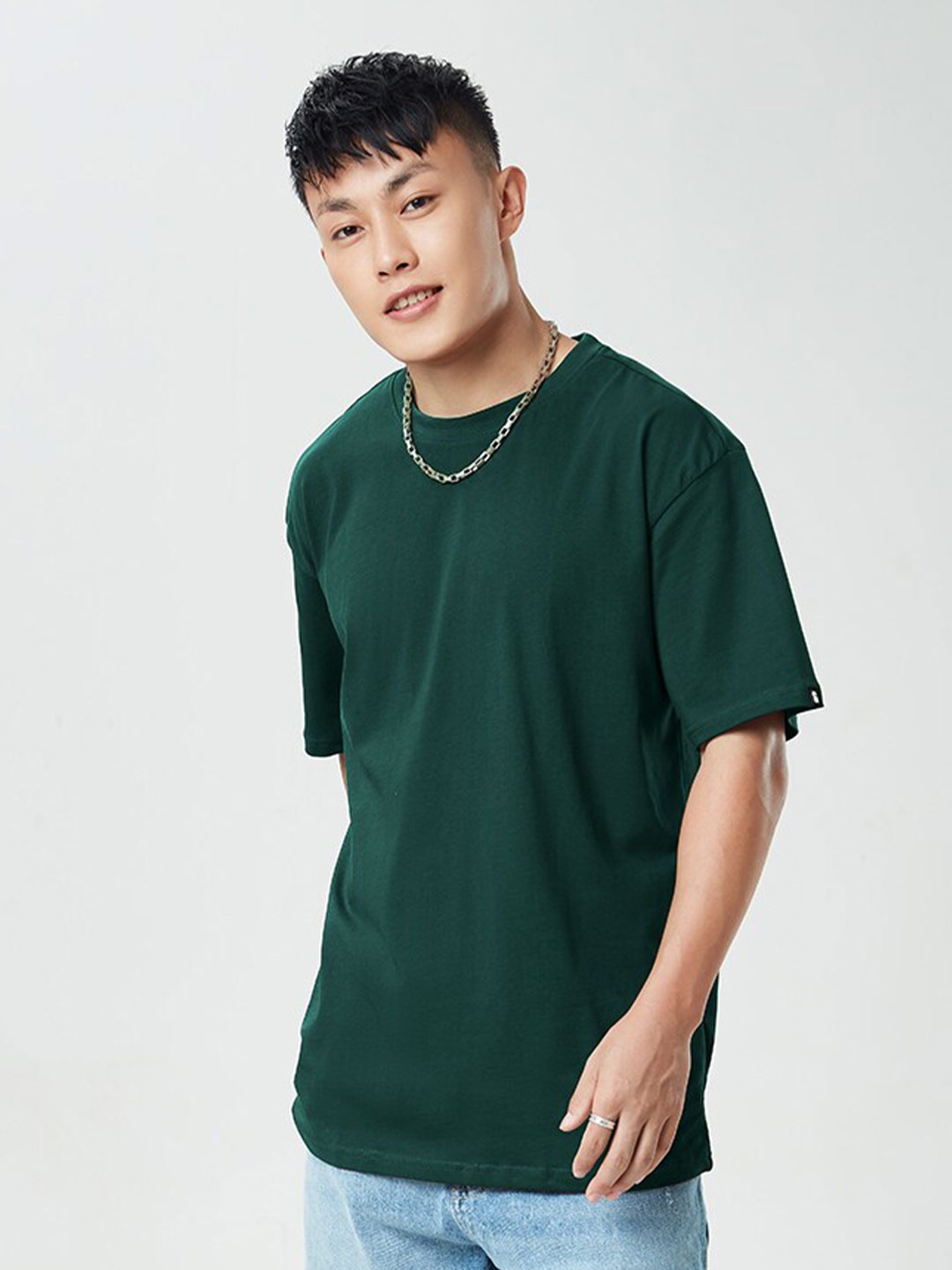 

The Souled Store Men Green Oversized T-Shirt