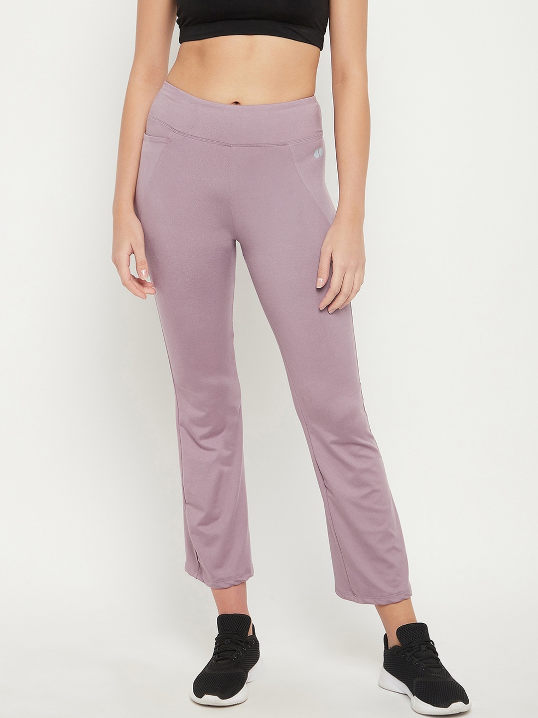 

Clovia Women Purple Solid Flare Track Pants