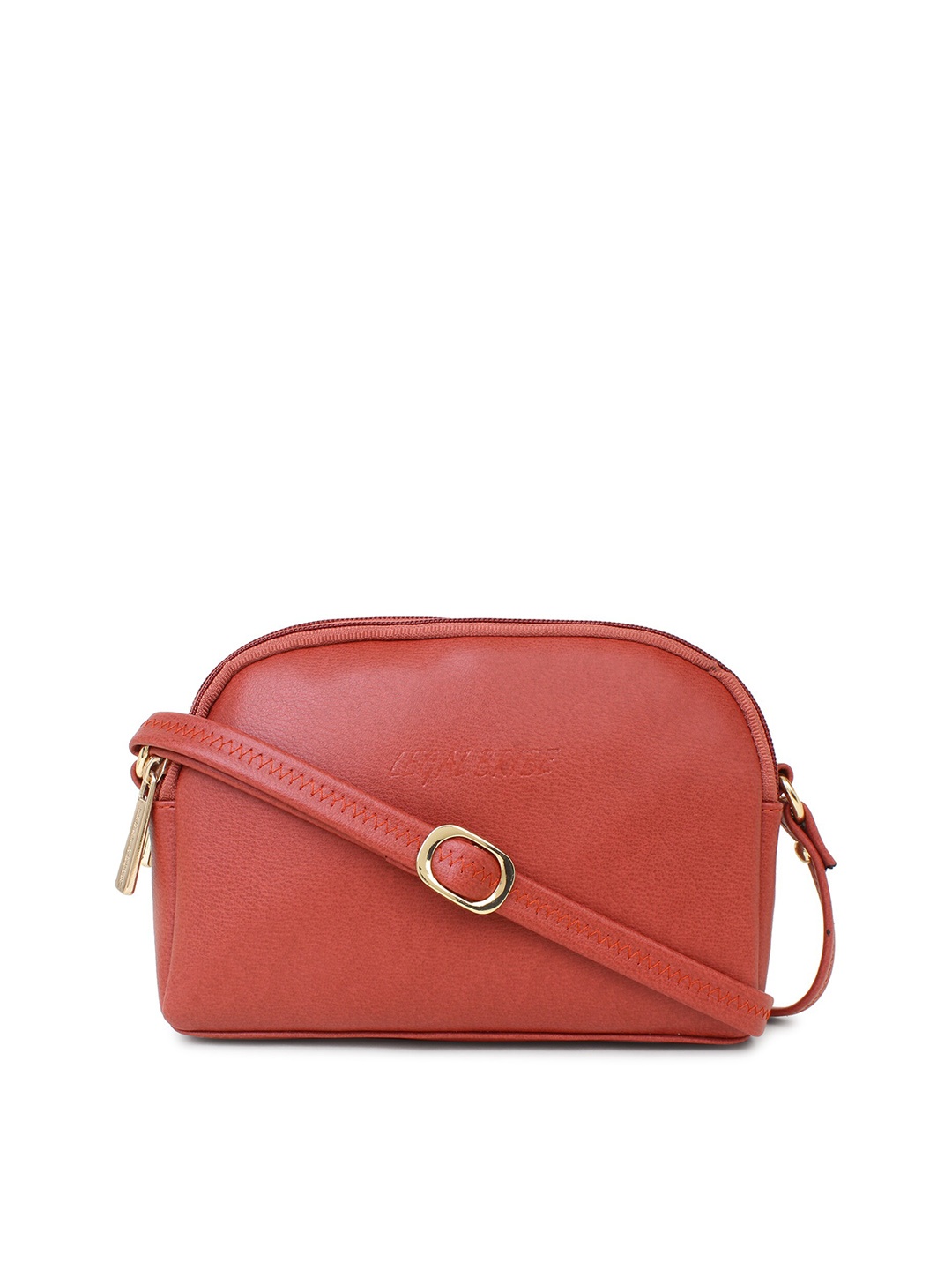 

LEGAL BRIBE Maroon PU Structured Sling Bag with Cut Work