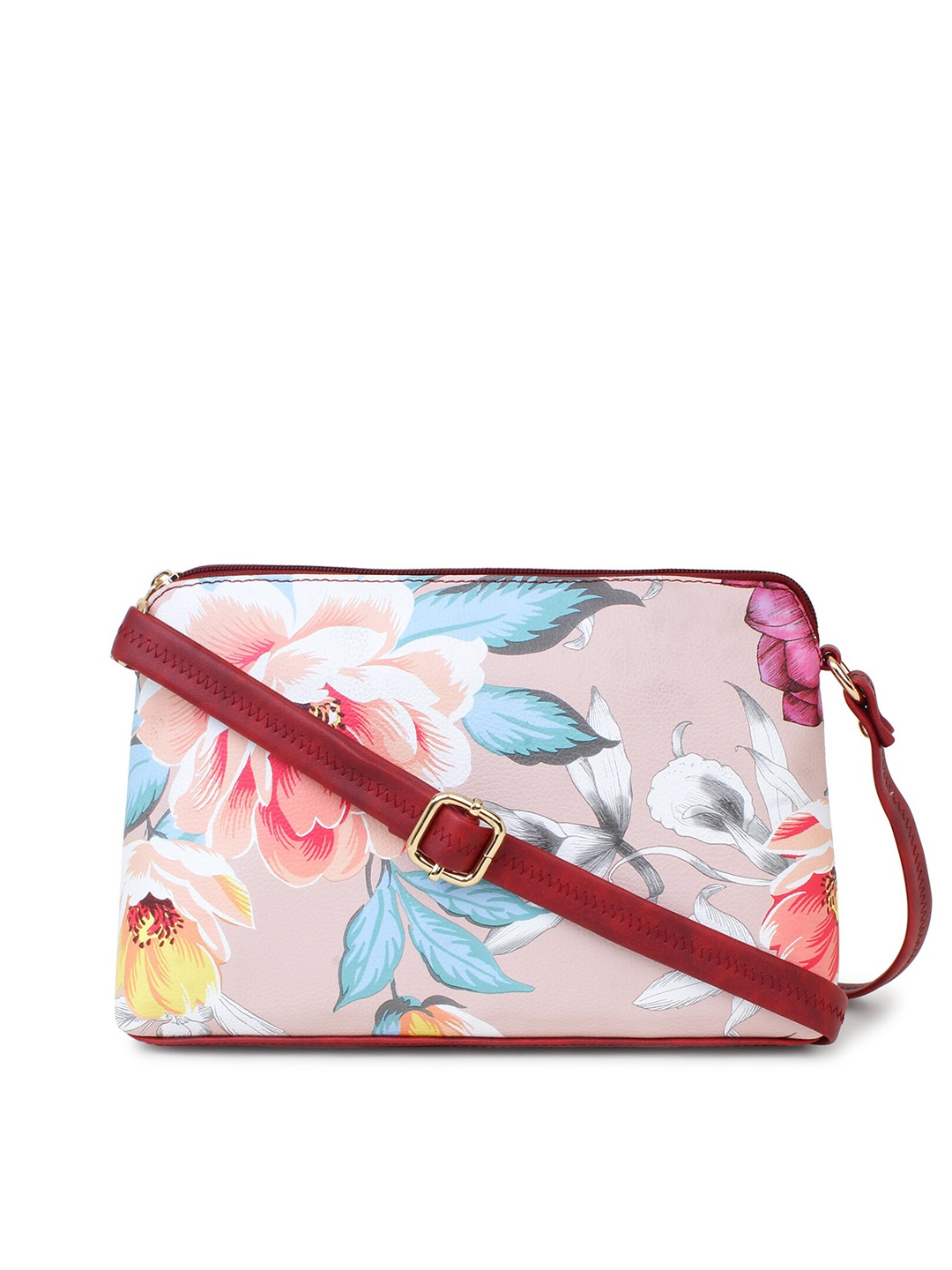 

LEGAL BRIBE Maroon PU Structured Handheld Bag with Bow Detail