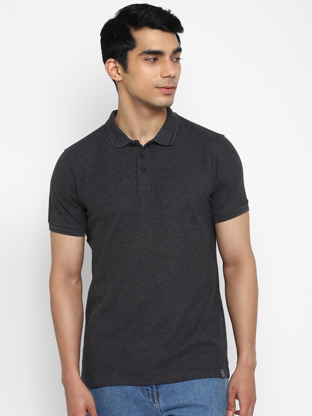

Red Chief Men Grey Polo Collar T-shirt