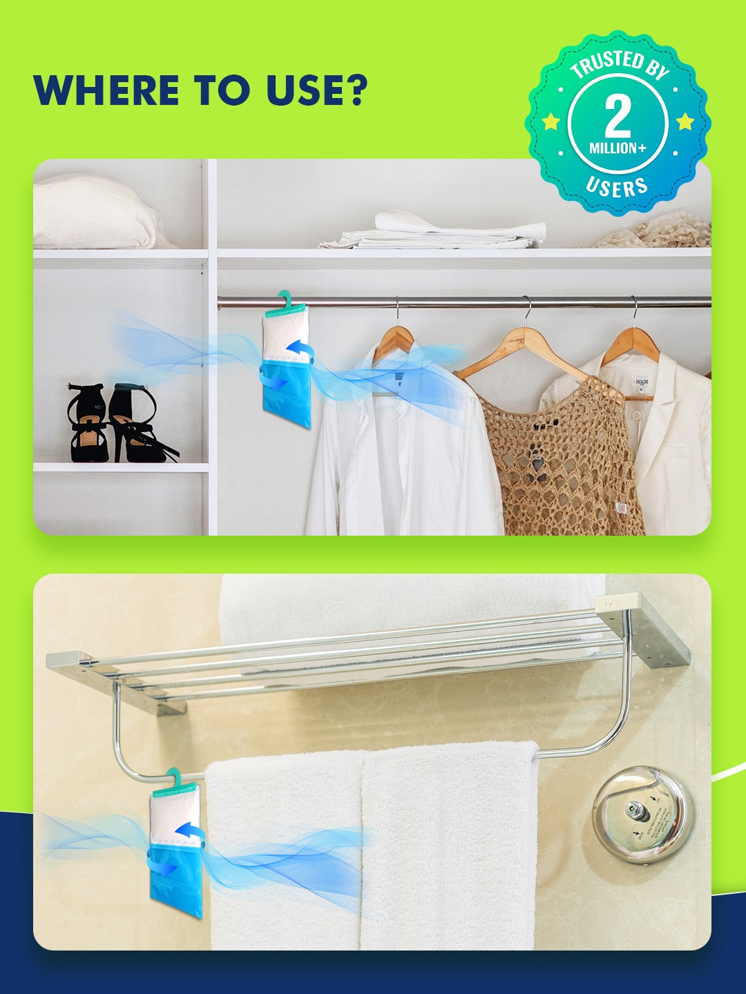 

Absorbia Moisture Absorber Hanging Mountain Fresh Dehumidifier Air Freshner, Transparent