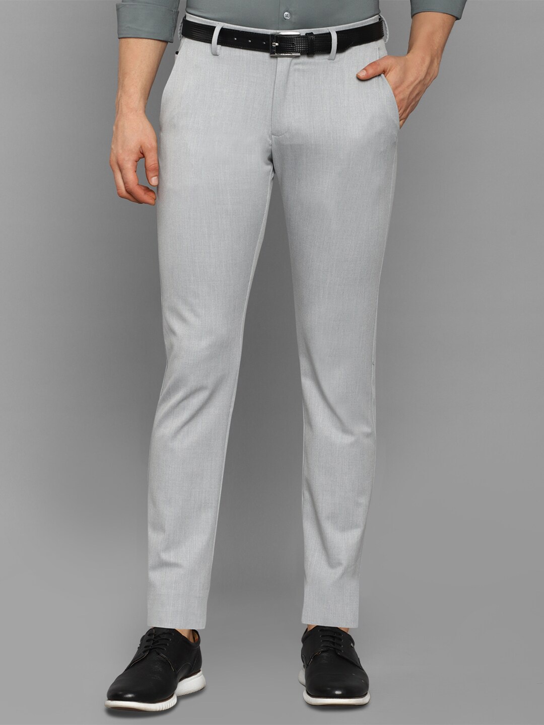 

Allen Solly Men Grey Slim Fit Trousers