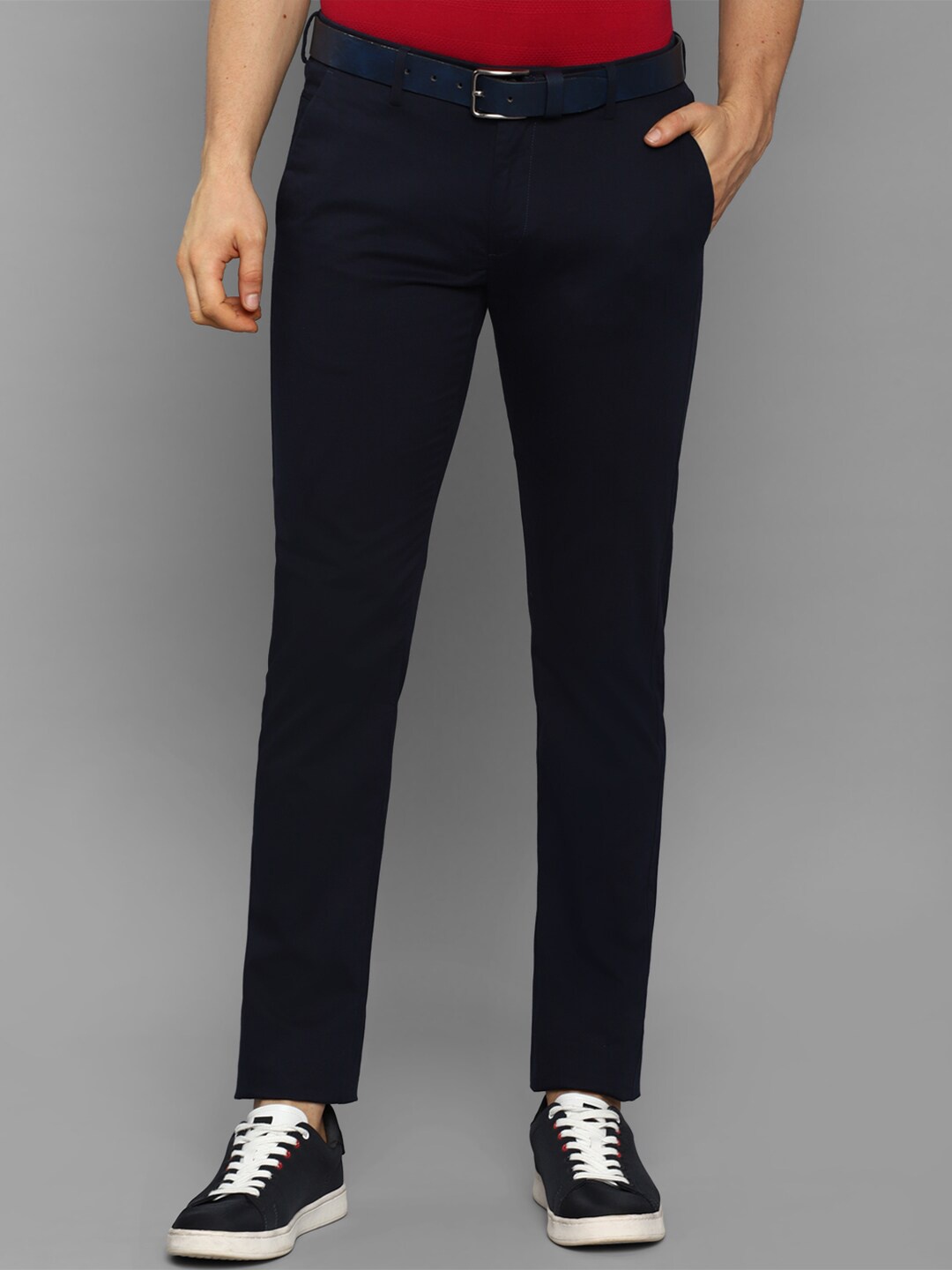 

Allen Solly Men Navy Blue Slim Fit Trousers