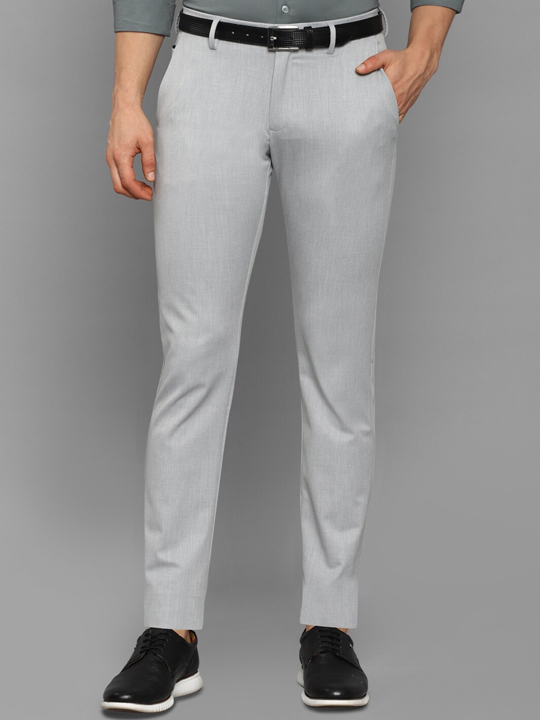 

Allen Solly Men Grey Slim Fit Trousers