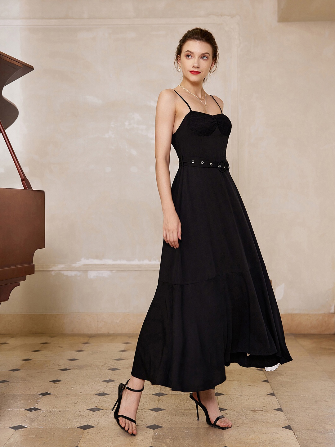 

URBANIC Black Maxi Dress