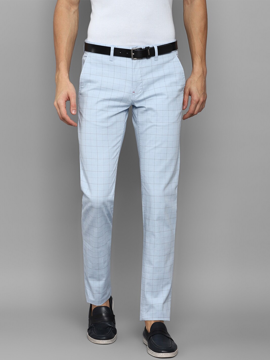 

Louis Philippe Sport Men Blue Checked Slim Fit Trousers