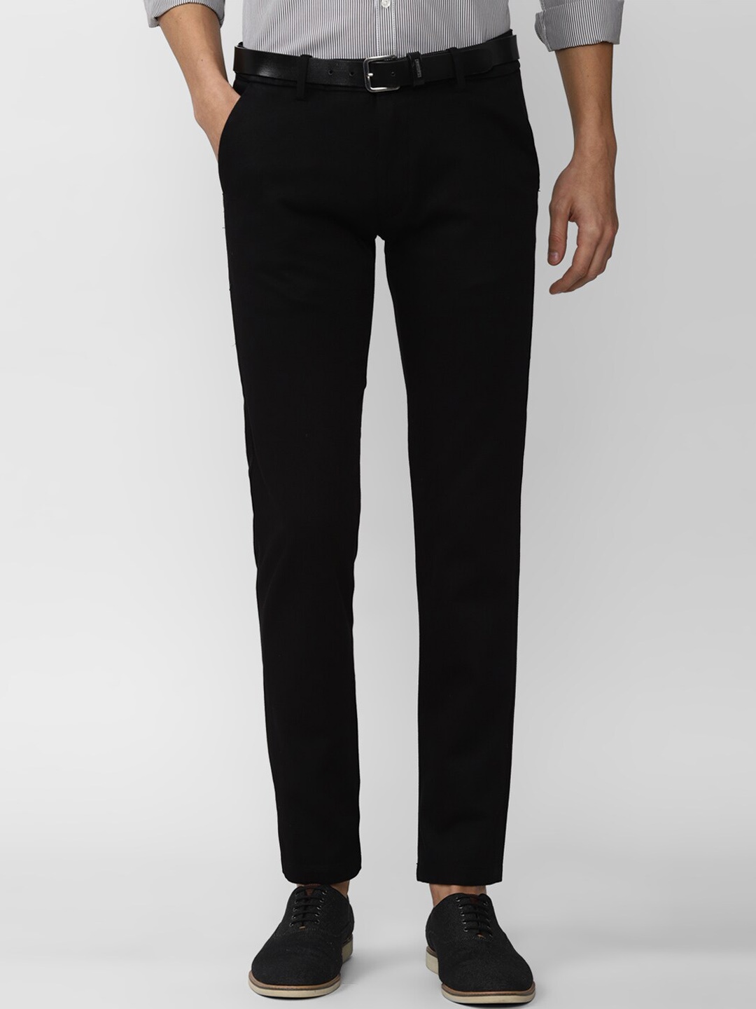 

Peter England Casuals Men Black Slim Fit Trousers
