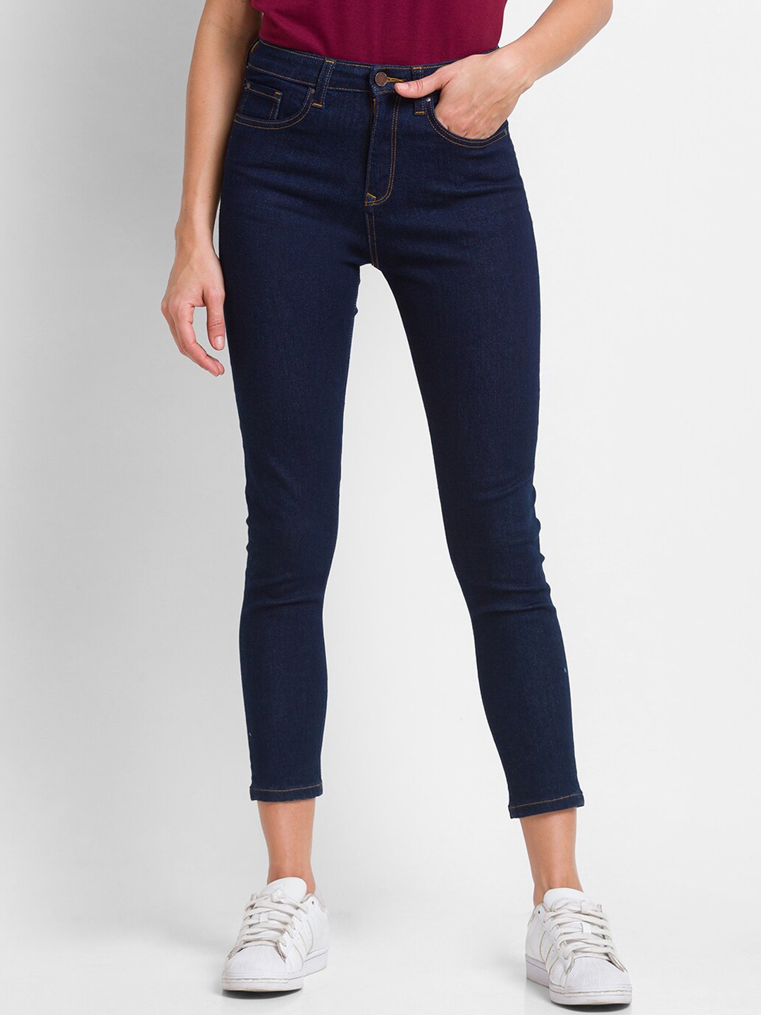 

SPYKAR Women Blue Super Skinny Fit High-Rise Jeans