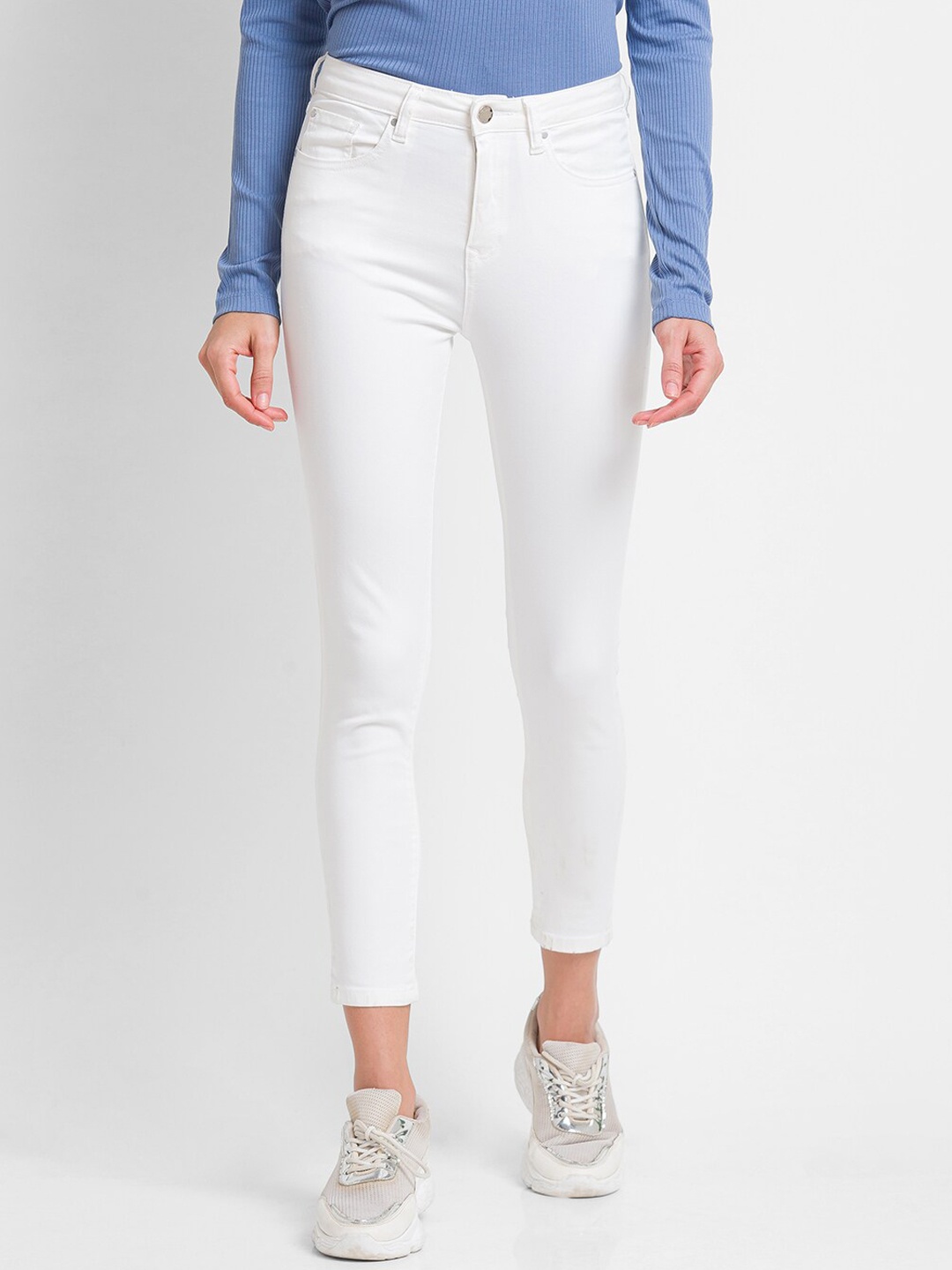 

SPYKAR Women White Super Skinny Fit High-Rise Jeans